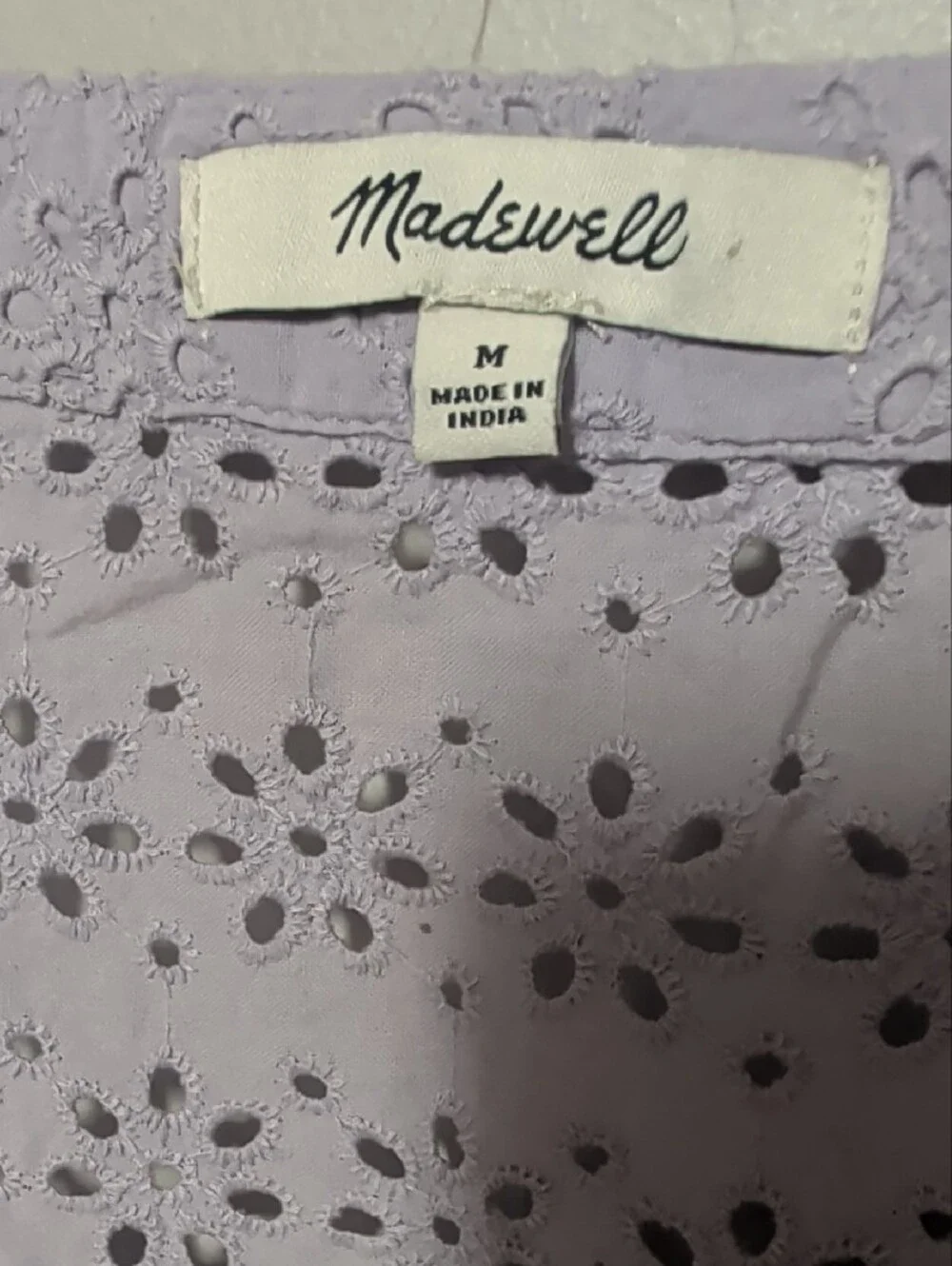 Madewell Lavender Eyelet Button-Front Blouse